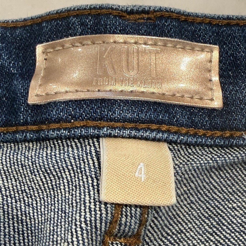 KUT From The Kloth Jeans Womens Size 4 Midrise Dark Wash Cuffed Capri Crop - Picture 3 of 7